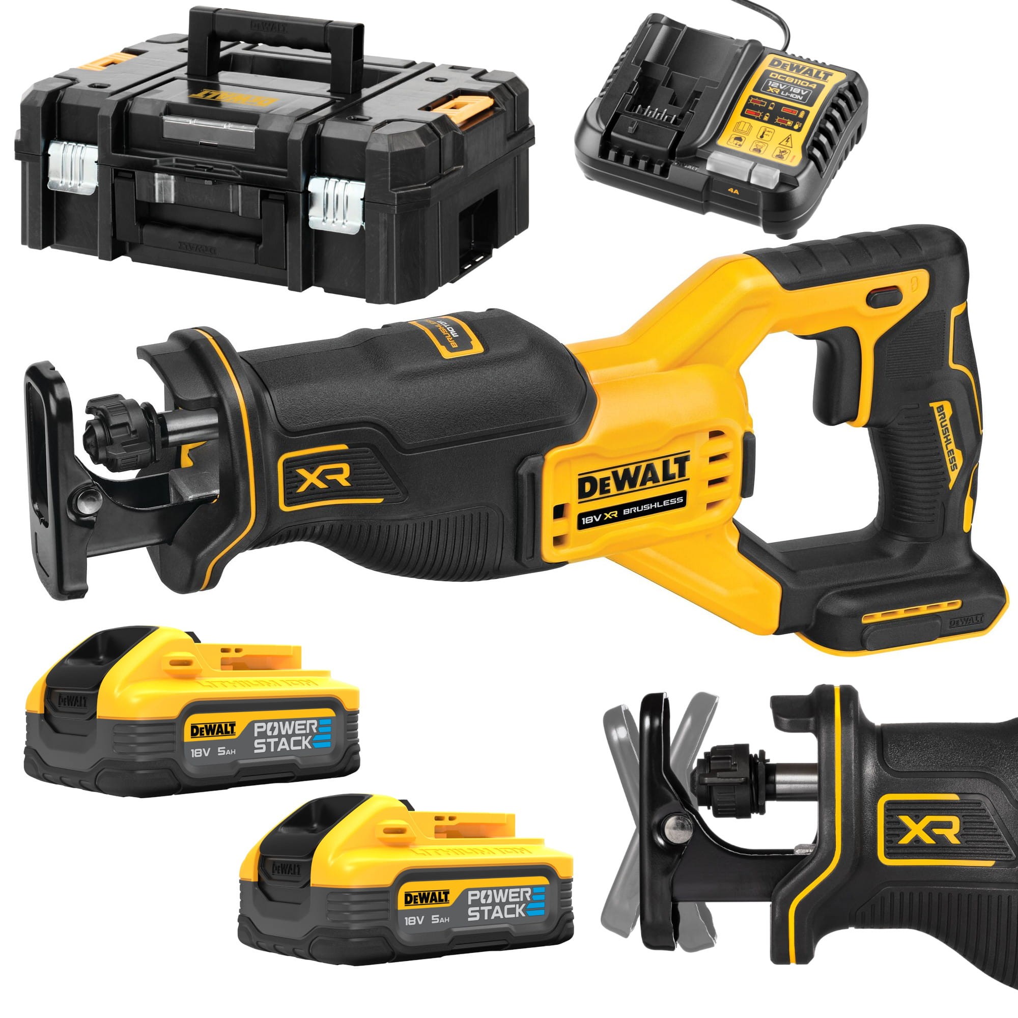 Piła szablasta bezszczotkowa 18V 2x 5Ah PowerStack ład TSTAK DeWALT DCS3822H2