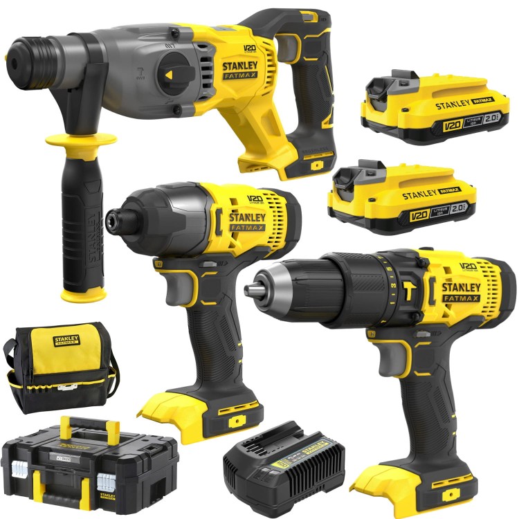 Zestaw combo 18V 2x 2.0Ah STANLEY SFMCK465D2S + młotowiertarka + walizka