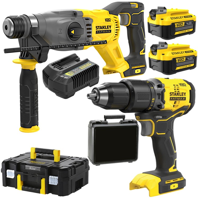 Młotowiertarka 2x4.0Ah ładowarka STANLEY SFMCH900M22 + wkrętarka SFMCD715B