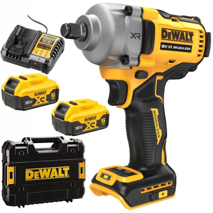 Klucz udarowy akumulatorowy 1/2" 18V walizka DeWALT DCF891NT + 2x aku 5Ah ład.
