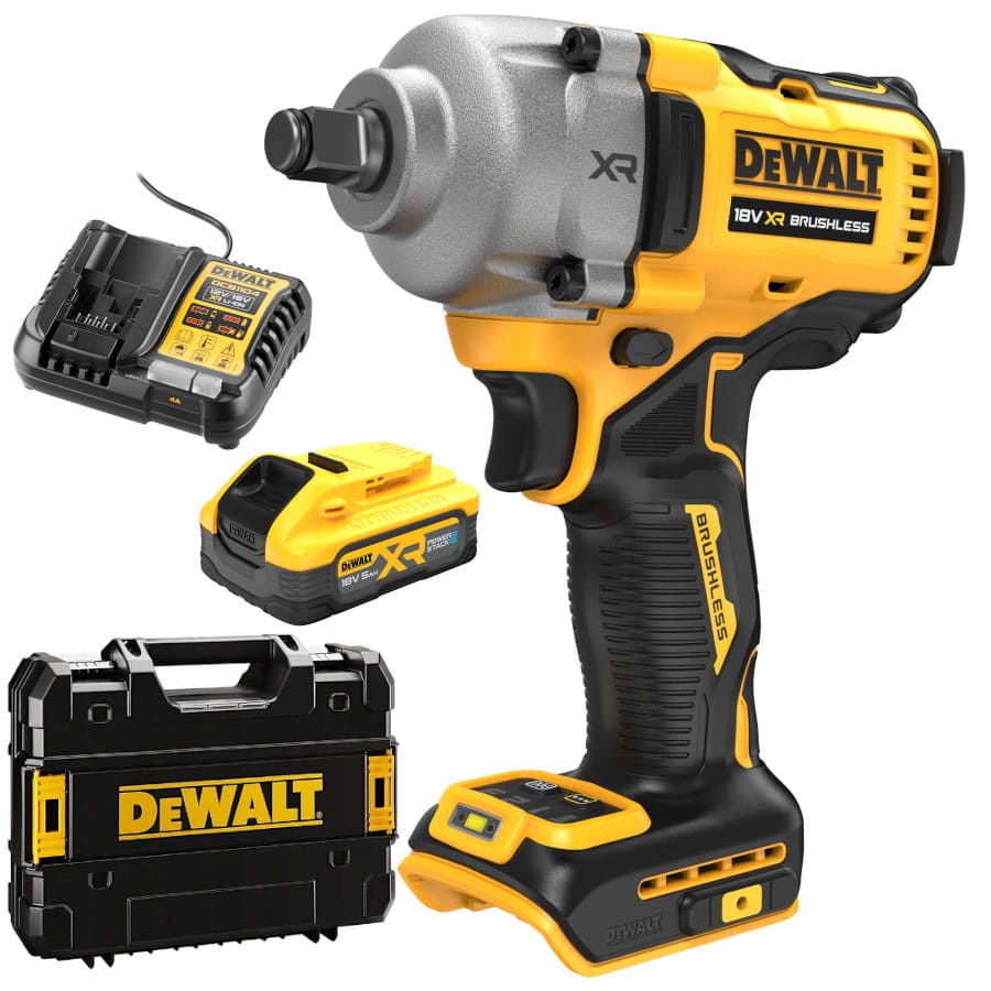 Klucz udarowy akumulatorowy 1/2" 18V walizka DeWALT DCF891NT + aku 5Ah PowerStack ład.