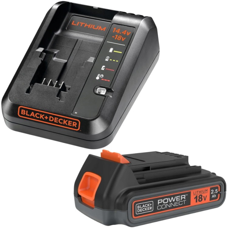 Ładowarka do akumulatorów 14,4V 18V Black Decker BDC1A + aku 2,5Ah BL2518