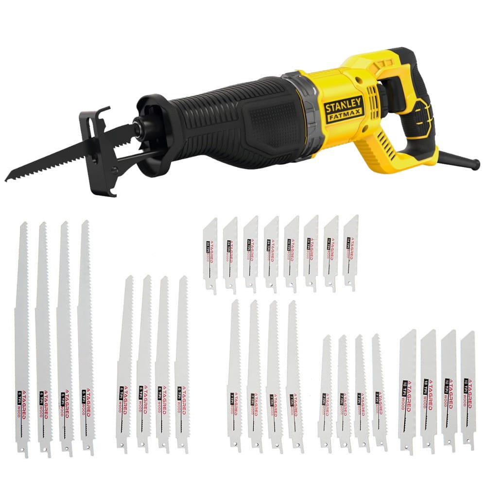 Pilarka szablasta piła lisica 900W Stanley FME360 + brzeszczoty 28szt.