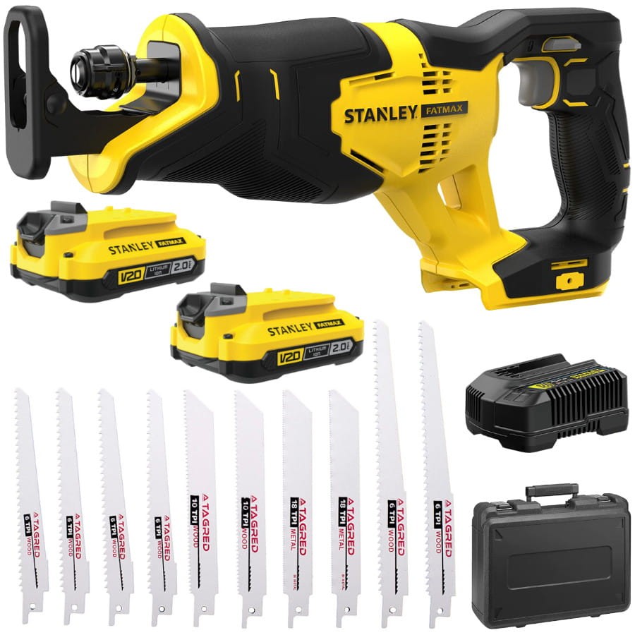 STANLEY Piła szablasta 18V 2x2.0Ah V20 SFMCS300D2K + brzeszczoty 10szt