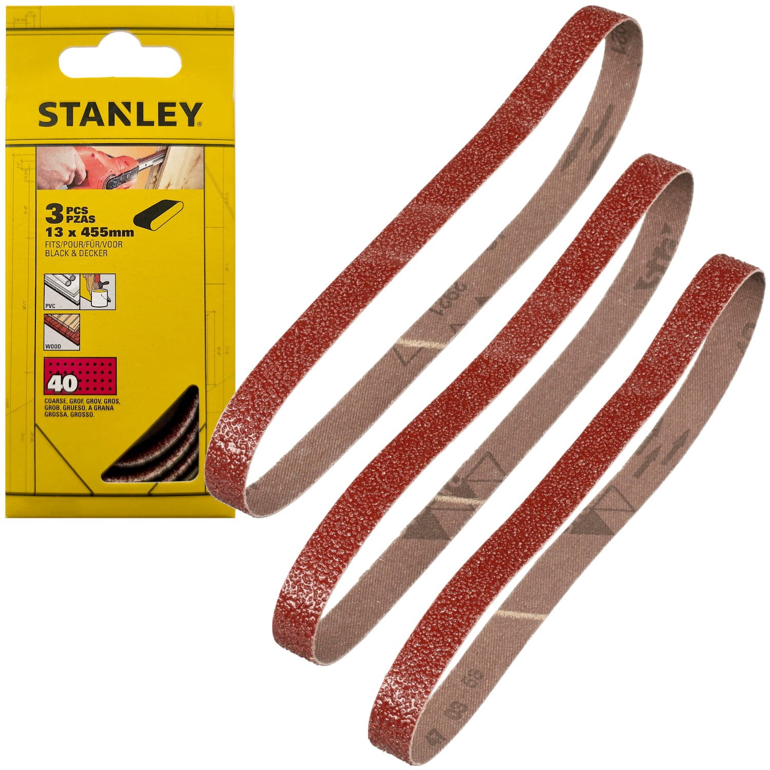 STANLEY STA33376 3x Taśma szlifierska do pilników Black Decker 13x455 gr 40