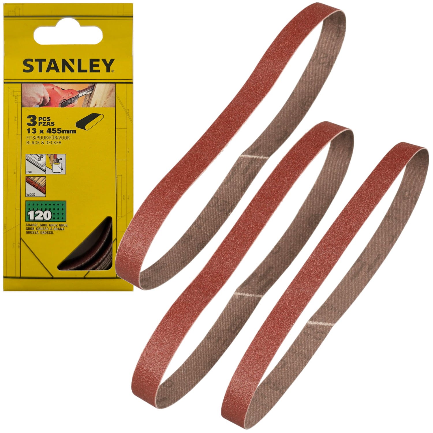 STANLEY STA33381 3x Taśma szlifierska do pilników Black Decker 13x455 gr120