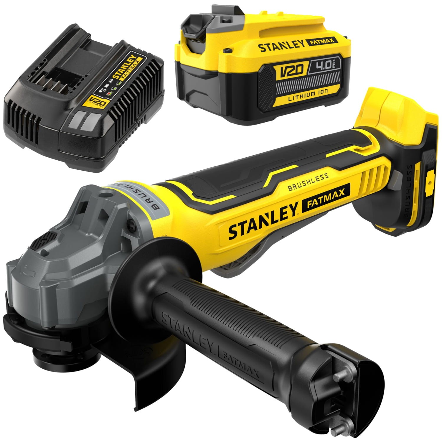 STANLEY SFMCG700 Szlifierka kątowa akumulatorowa 18V Seria V20 FatMax 4Ah ład