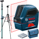 BOSCH GLL 2-10 Laser krzyżowy czerwony 10m + tyczka GT-320 + Statyw W260