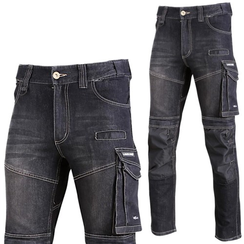 LAHTI PRO Spodnie jeansowe czarne Slim Fit L40517