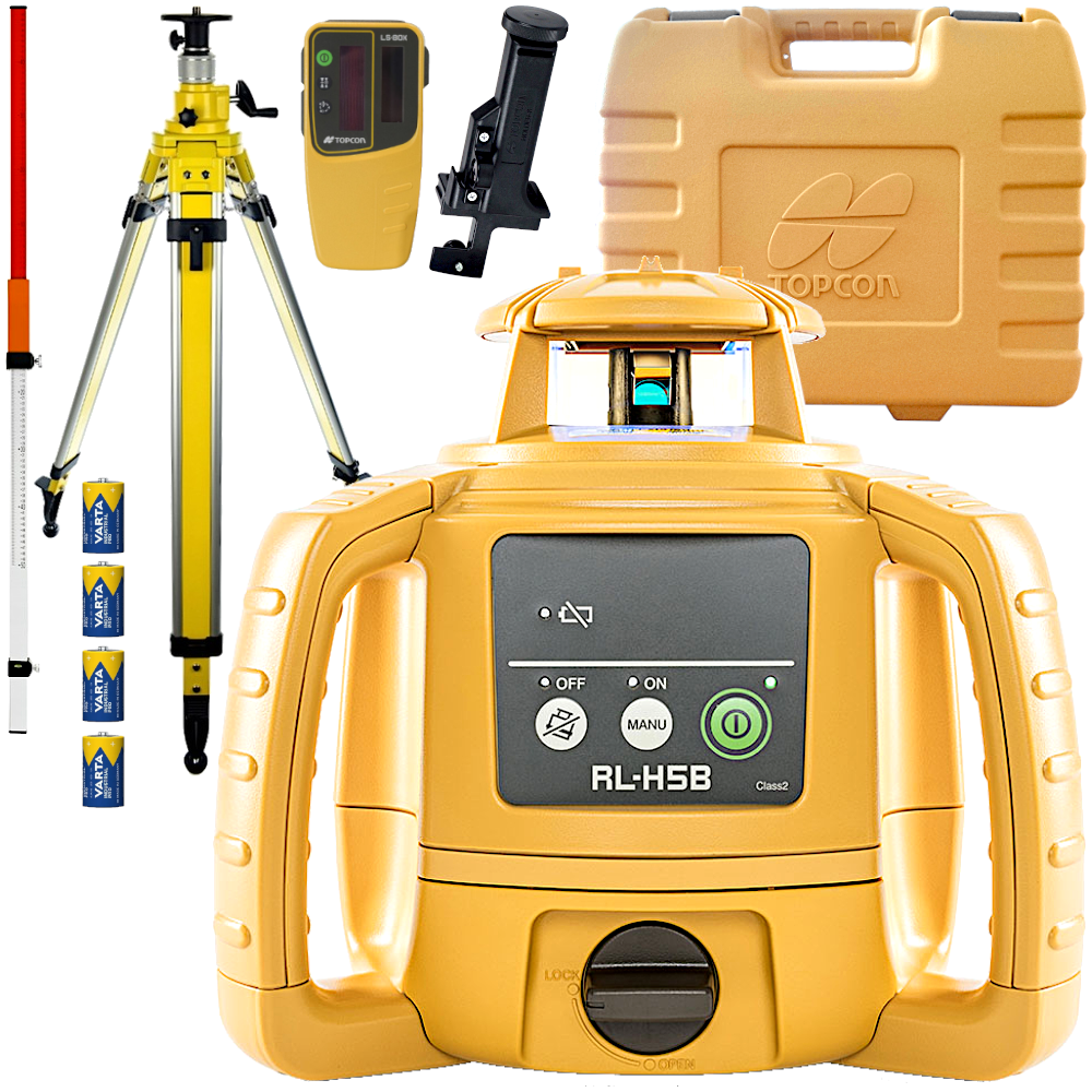 Niwelator laserowy Topcon RL-H5B + Czujnik + Statyw 3,2m + Łata