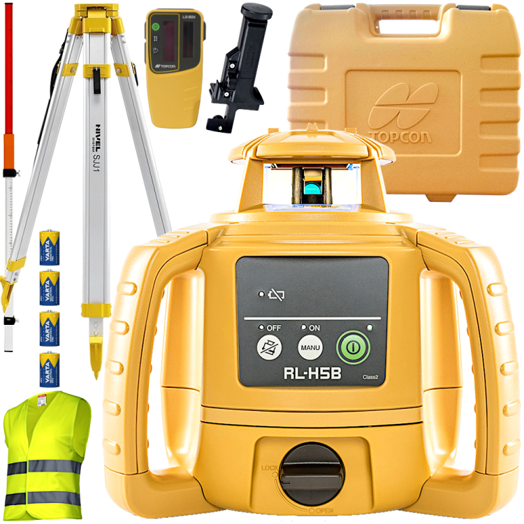 Niwelator laserowy Topcon RL-H5B + Czujnik LS-80X + Łata + Statyw