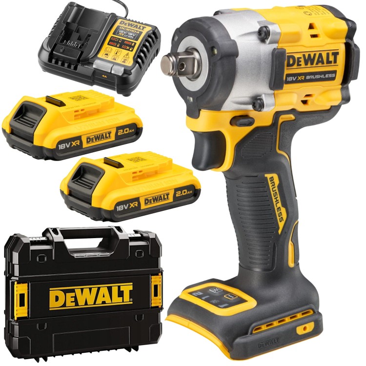 Zakrętarka udarowa 206Nm 18V 2x2Ah ładowarka TSTAK DeWALT DCF921D2T