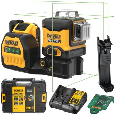 DeWALT DCE089D1G18 Laser krzyżowy zielony 3 x 360° 12V / 18V 2.0Ah