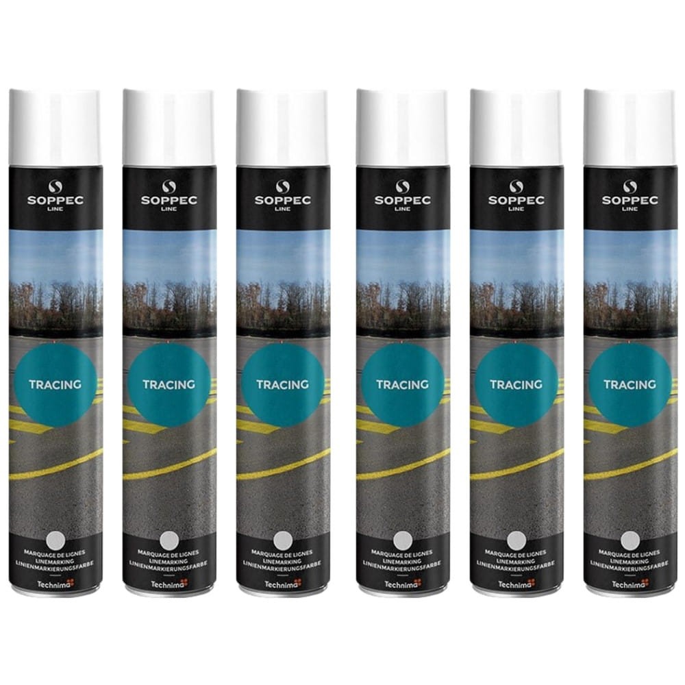 SOPPEC TRACING Farba geodezyjna do malowania linii biała 750ml 6szt.