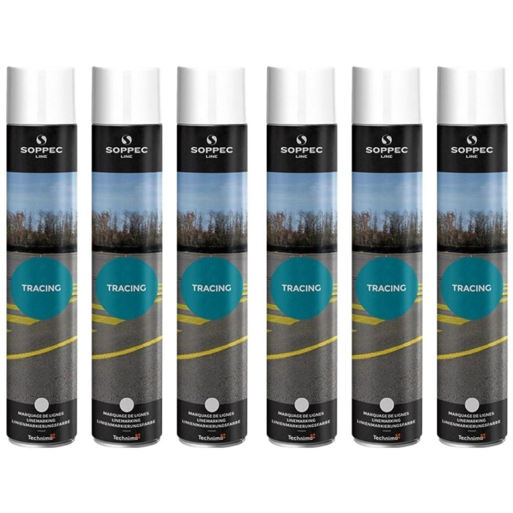 SOPPEC TRACING Farba geodezyjna do malowania linii biała 750ml 6szt.