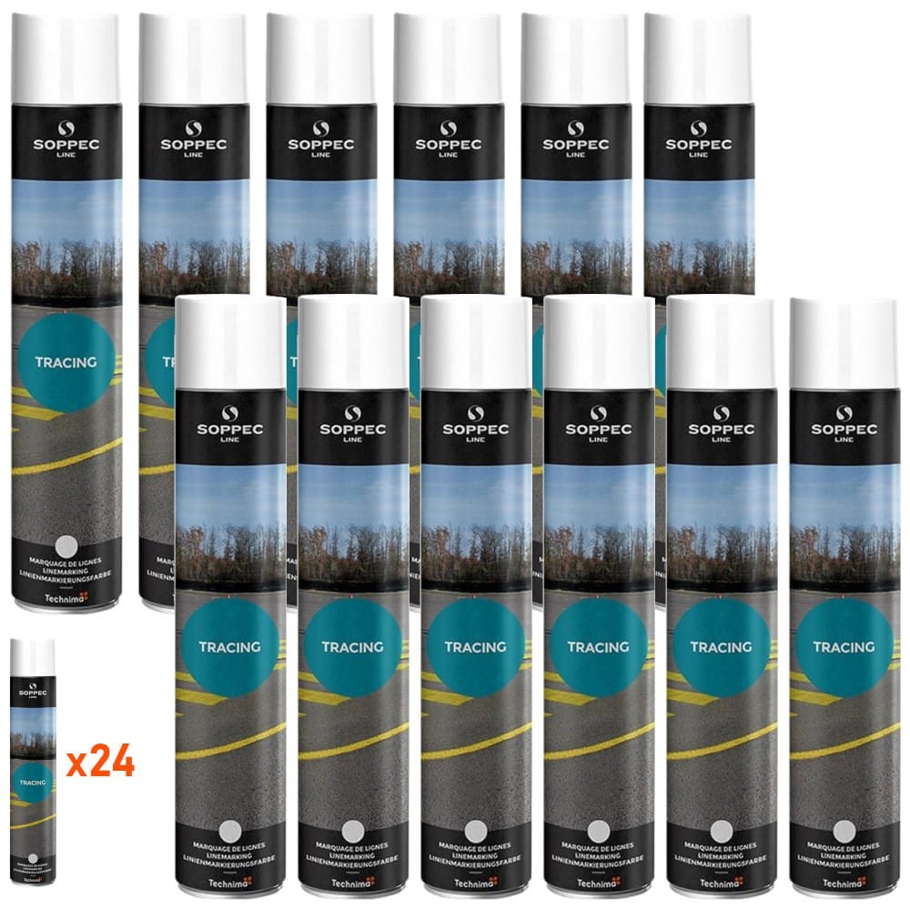 SOPPEC TRACING Farba geodezyjna do malowania linii biała 750ml 24szt.