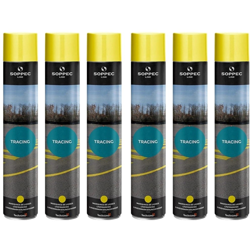 SOPPEC TRACING Farba geodezyjna do malowania linii żółta 750ml 6szt.