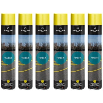 SOPPEC TRACING Farba geodezyjna do malowania linii żółta 750ml 6szt.