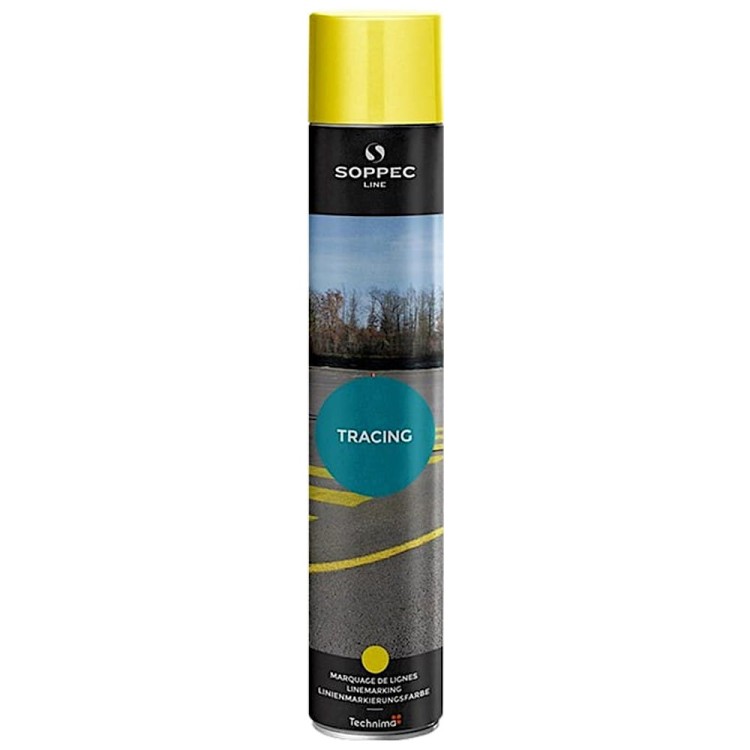 SOPPEC TRACING Farba geodezyjna drogowa do malowania linii żółta 750ml