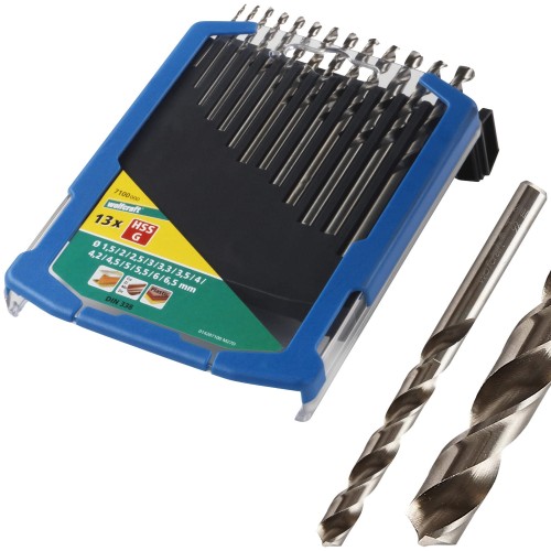 WOLFCRAFT Zestaw wierteł HSS do metalu 1,5-6,5mm 13szt. 7100000