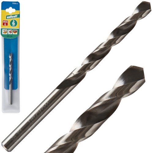 WOLFCRAFT Wiertło HSS do metalu szlifowane 6mm 1szt. 7556010