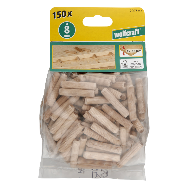 zWOLFCRAFT 150 Kołki drewniane BUK 8x40mm 2907000