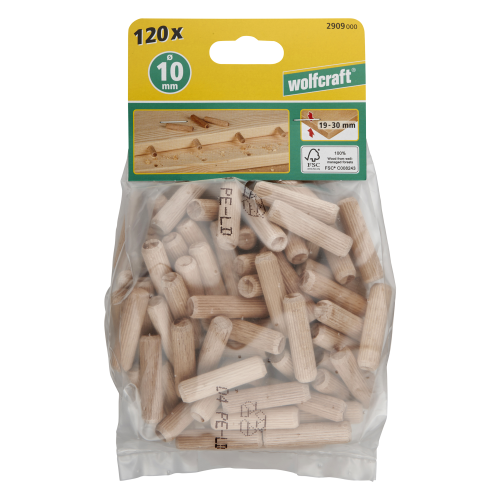 WOLFCRAFT 2909000 Kołki do połączeń kołkowych10 x 40 mm 120 sztuk