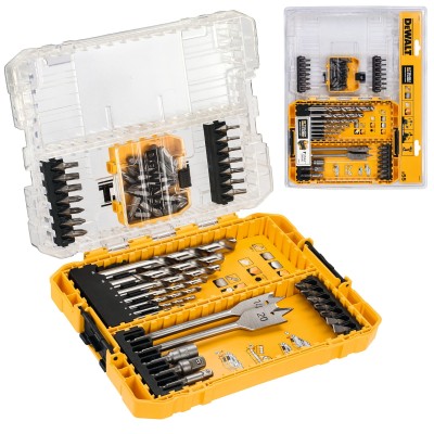 Zestaw bitów i wierteł 55el. do drewna metalu Tough Case DeWALT DT70757