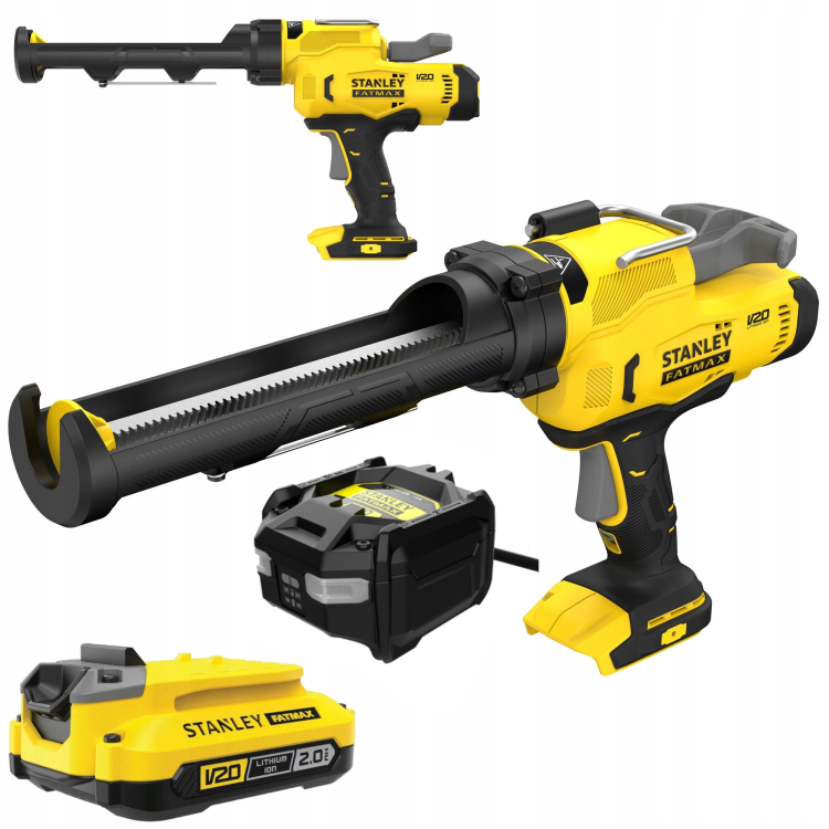 Pistolet do silikonu akumulatorowy 18V V20 Stanley SFMCE600B + aku 2Ah + ład.