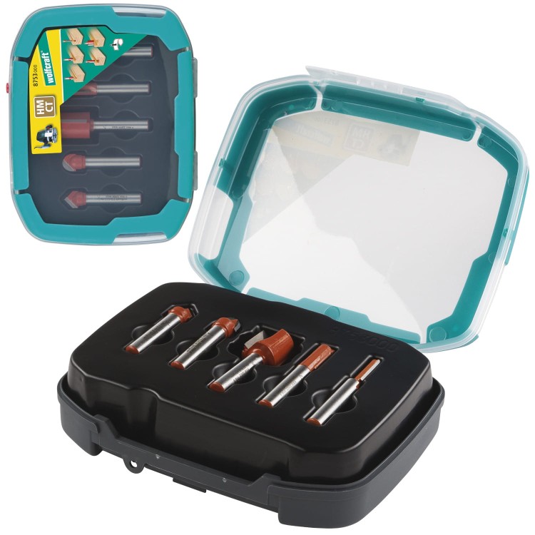 WOLFCRAFT 8753000 Zestaw frezów do drewna 5szt. w etui