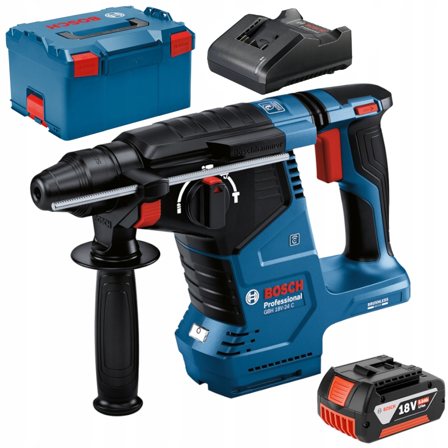 Młotowiertarka SDS-Plus 18V L-Boxx 238 BOSCH GBH 18V-24 C + aku 5Ah ład.