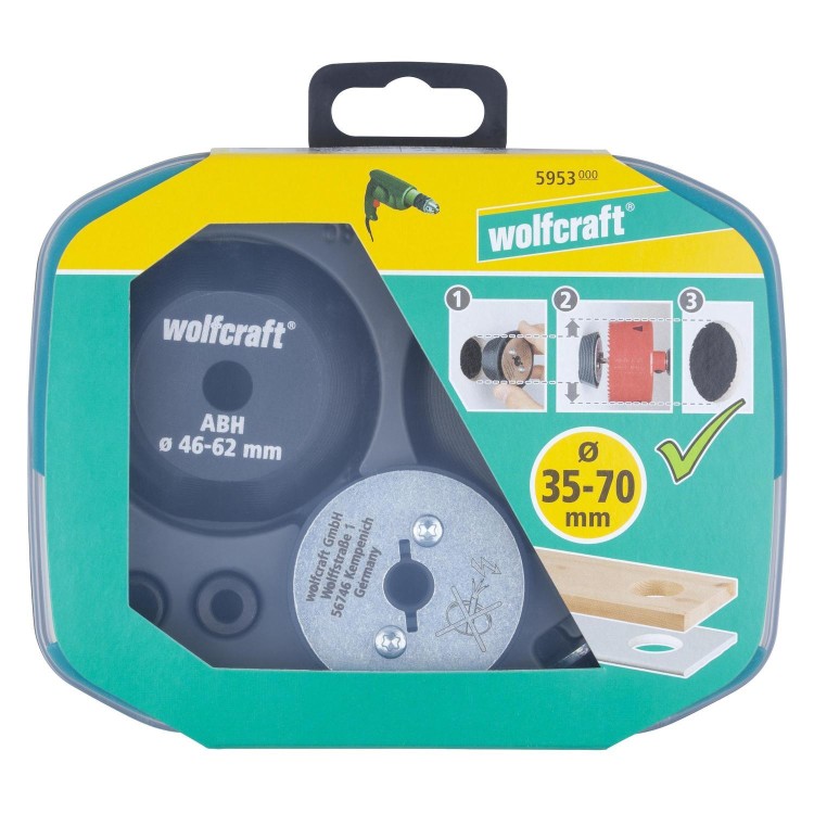 WOLFCRAFT 5953000 Zestaw adapterów do powiększania otworów 3szt