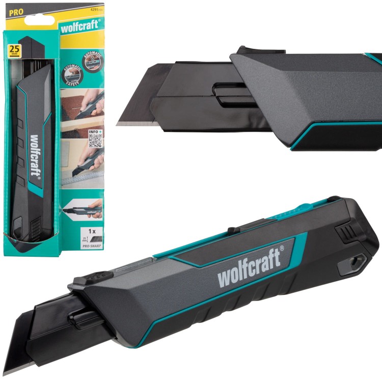 WOLFCRAFT 4291000 Nóż z odłamywanym ostrzem PRO SAFETY 25mm