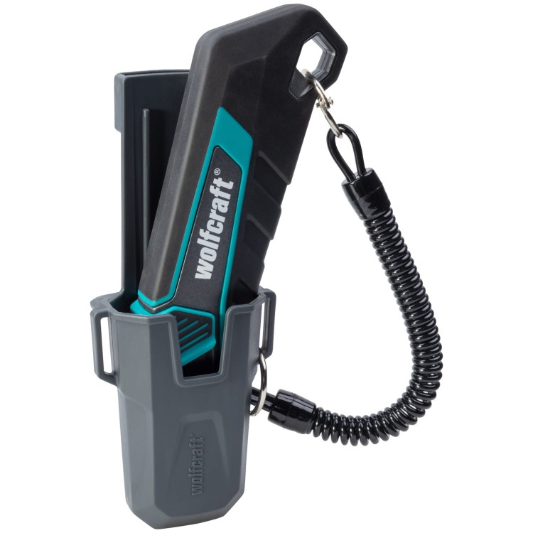 Nóż z ostrzem trapezowym PRO SAFETY z futerałem WOLFCRAFT