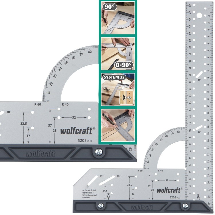 WOLFCRAFT Kątownik stolarski stalowy 200 x 300 mm 5205000