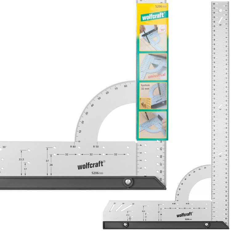 WOLFCRAFT Kątownik stolarski stalowy 280 x 500 mm 5206000