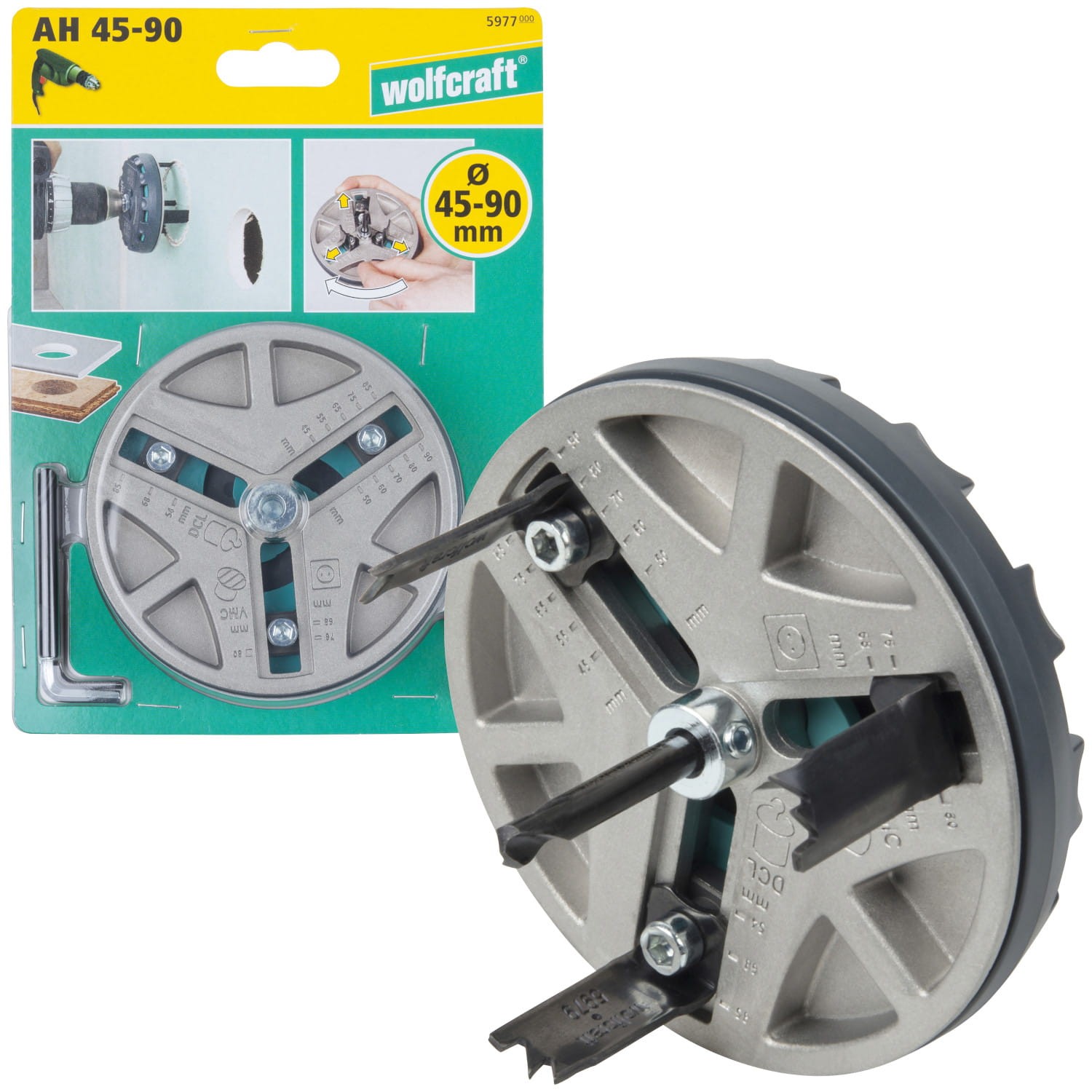 WOLFCRAFT Otwornica regulowana do średnic otworów 45–90mm 5977000