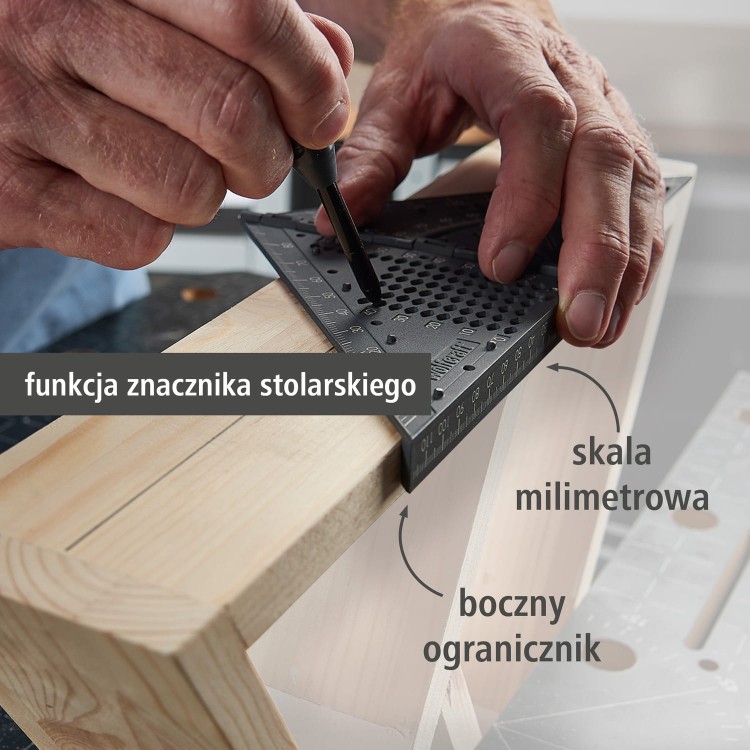 Wolfcraft 5209000 Kątownik japoński pomiarowo traserski 3D VARIO