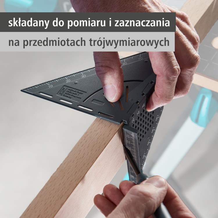 Wolfcraft 5209000 Kątownik japoński pomiarowo traserski 3D VARIO