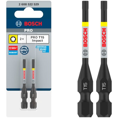 Bity udarowe Torx T15 55mm 2szt. Bosch PRO