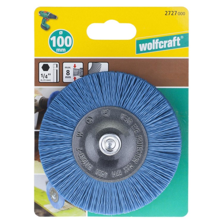 WOLFCRAFT Szczotka tarczowa nylonowa miękka opakowanie