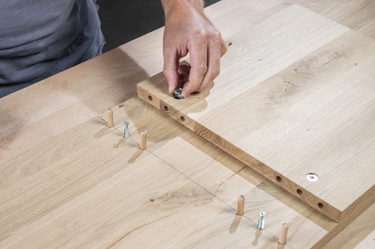 Zastosowanie zestawu do połączeń skręcanych typu Ikea Wolfcraft