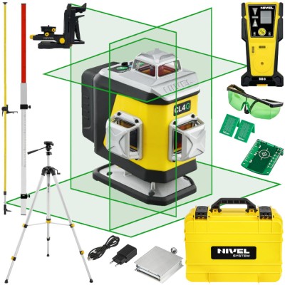 NIVEL SYSTEM Laser krzyżowy CL4G + Czujnik CLS-5 + Tyczka + Łata + Statyw