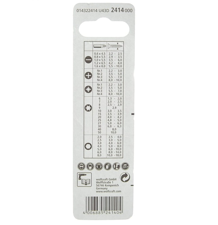 WOLFCRAFT 2414000 adapter opakowanie tył