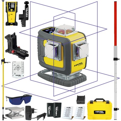 Laser krzyżowy Nivel System CL4D-P + czujnik CLS-5 + tyczka + łata
