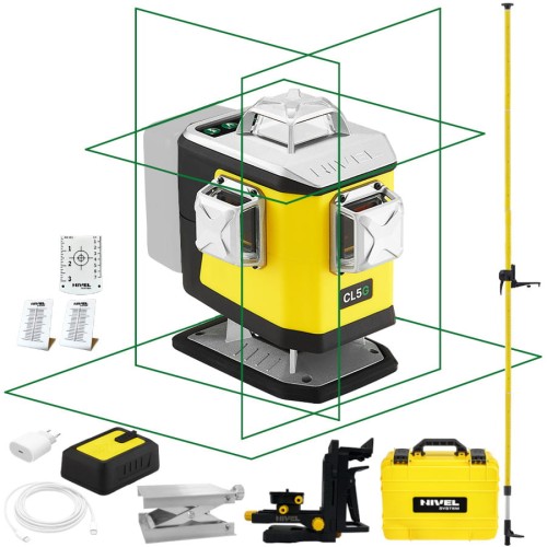 Laser krzyżowy 4x360 Nivel System CL5G + tyczka GT-360