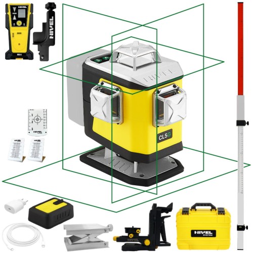 Laser krzyżowy 4x360 Nivel System CL5G + czujnik CLS-5 + łata GT-240
