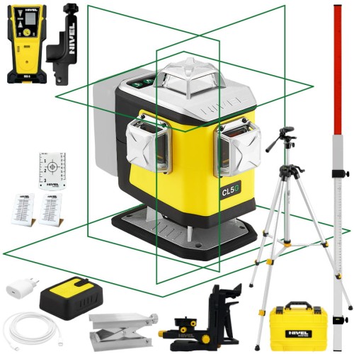 Laser krzyżowy 4x360 Nivel System CL5G + czujnik CLS-5 + statyw łata GT-240