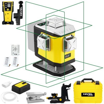 Laser krzyżowy 4x360 Nivel System CL5G + czujnik CLS-5