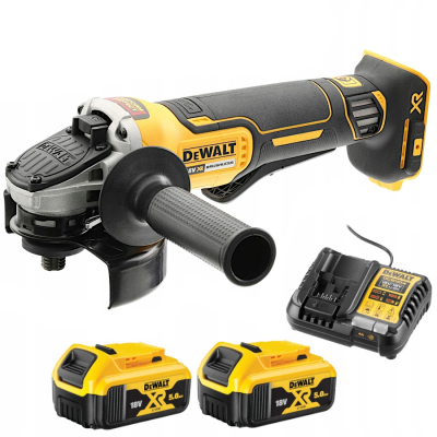 DEWALT DCG406N Szlifierka kątowa 125 mm 18V body + 2x 5Ah DEWALT DCB184 + ładowarka